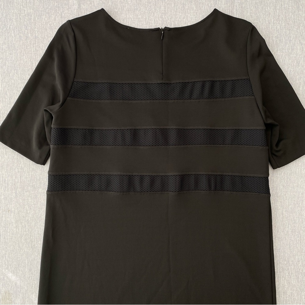 MARELLA | Black Short Sleeve Midi Dress with Mesh Accents - Picture 7 of 15